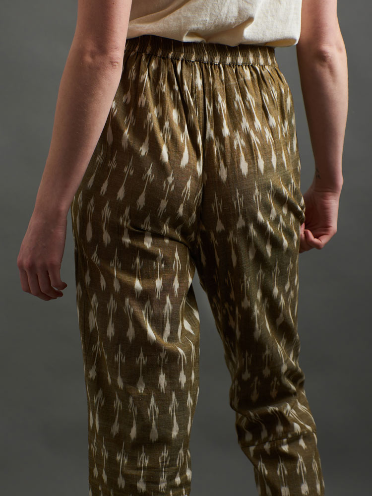 Miller Easy Pant in Olive Ikat