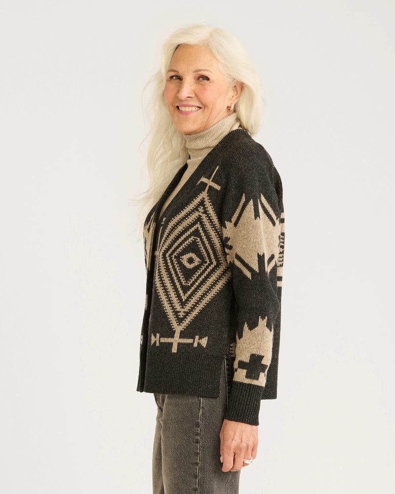 Pendleton Lambswool Mixed Graphic Cardigan