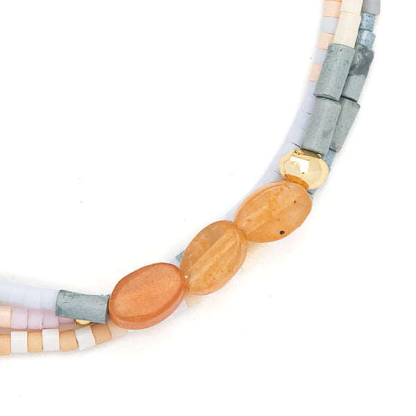 Mixed Media Bracelet - Inspiration/Red Aventurine/Gold