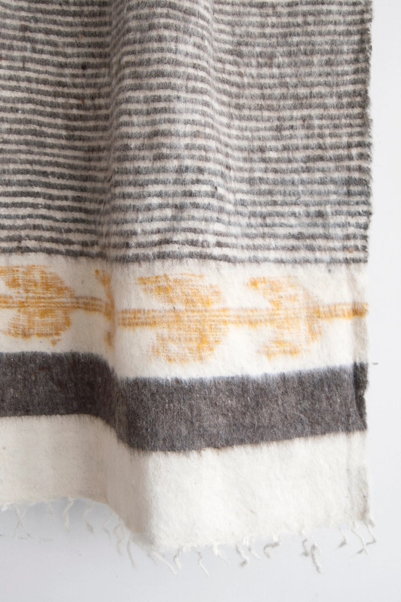 Traditional Momo Blanket - Grey & Gold