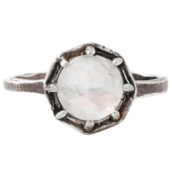 Lauren Wolf Rainbow Moonstone Octagon Ring - Sterling Silver