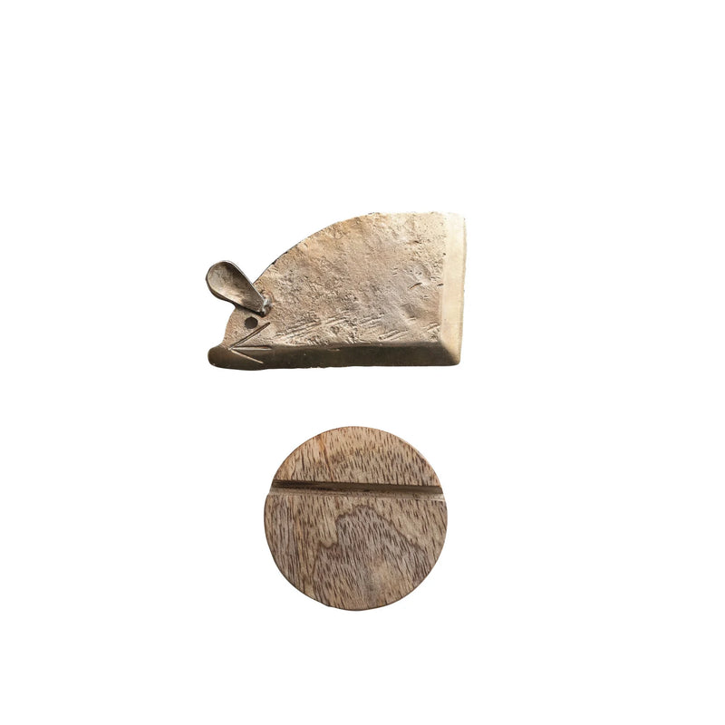 Hand Forged Mouse Cheese Knife w/ Mango Wood Stand