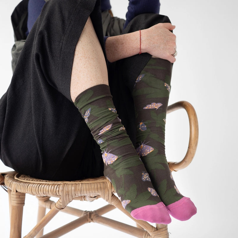 Papillon Terre D'ombre Knee Socks