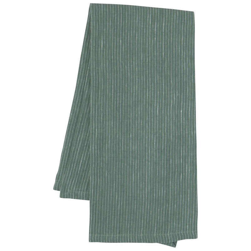 Pinstripe Linen Dish Towel - Jade