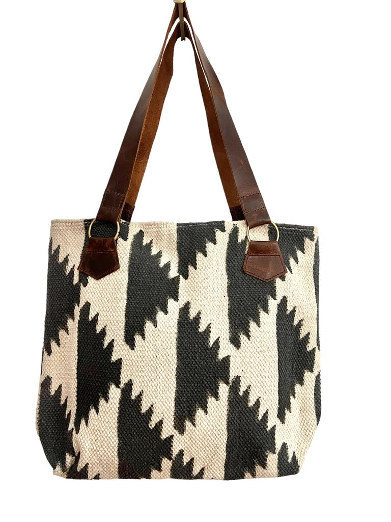 Pyramid Block Print Tote Bag