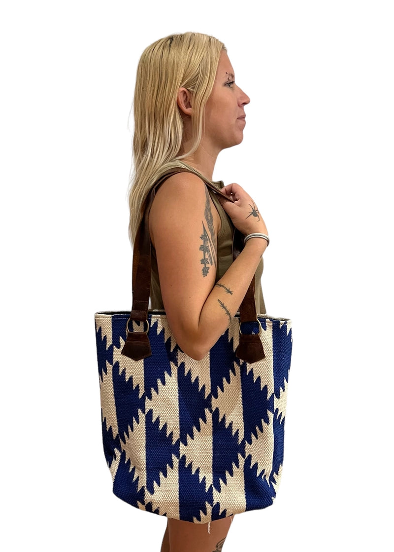 Pyramid Block Print Tote Bag
