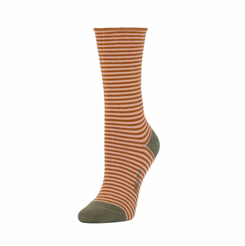 Rose Organic Cotton Roll Top Socks - Saddle