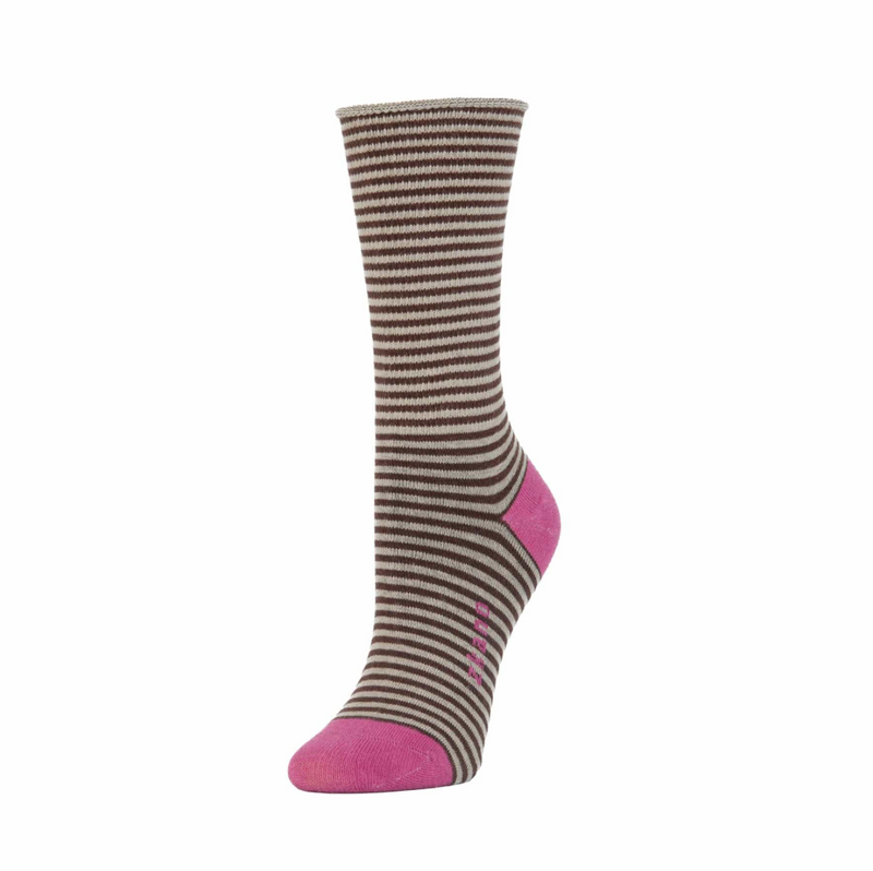 Rose Organic Cotton Roll Top Socks - Mocha