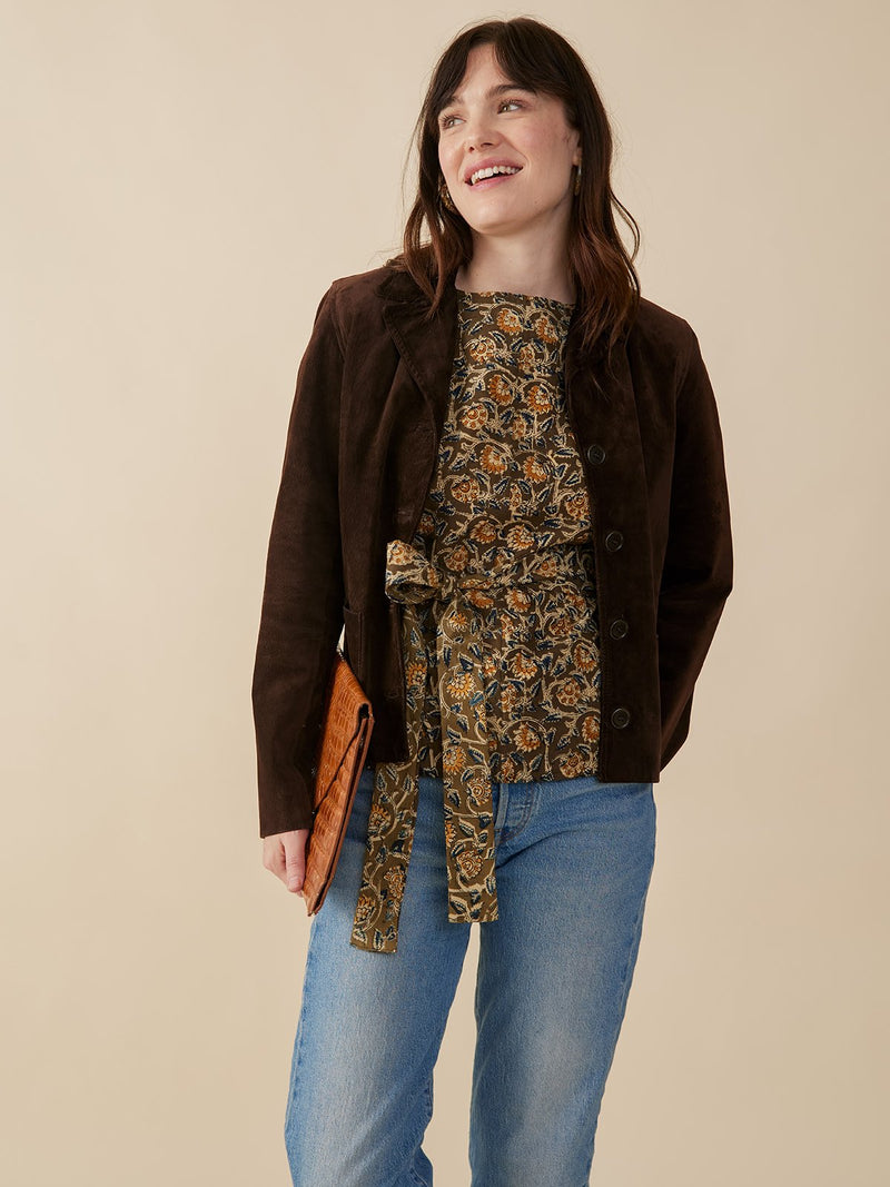 Ruth Top - Olive Kalamkari