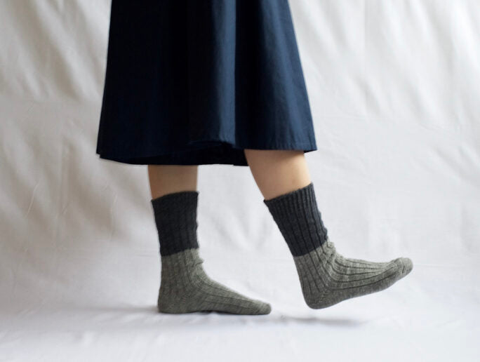 Wool & Cotton Slab Socks - Boston Cream Pie