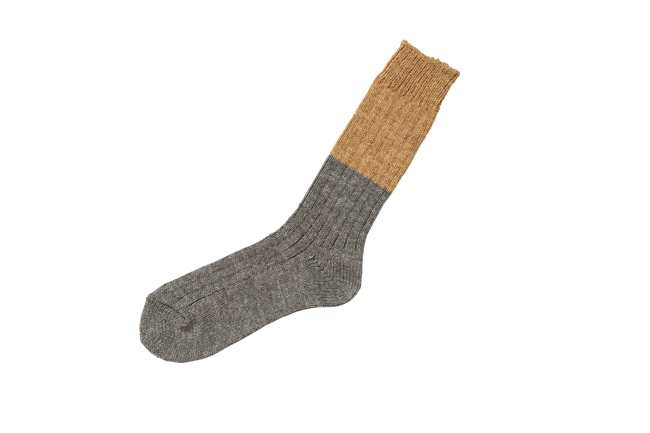 Wool & Cotton Slab Socks - Boston Cream Pie