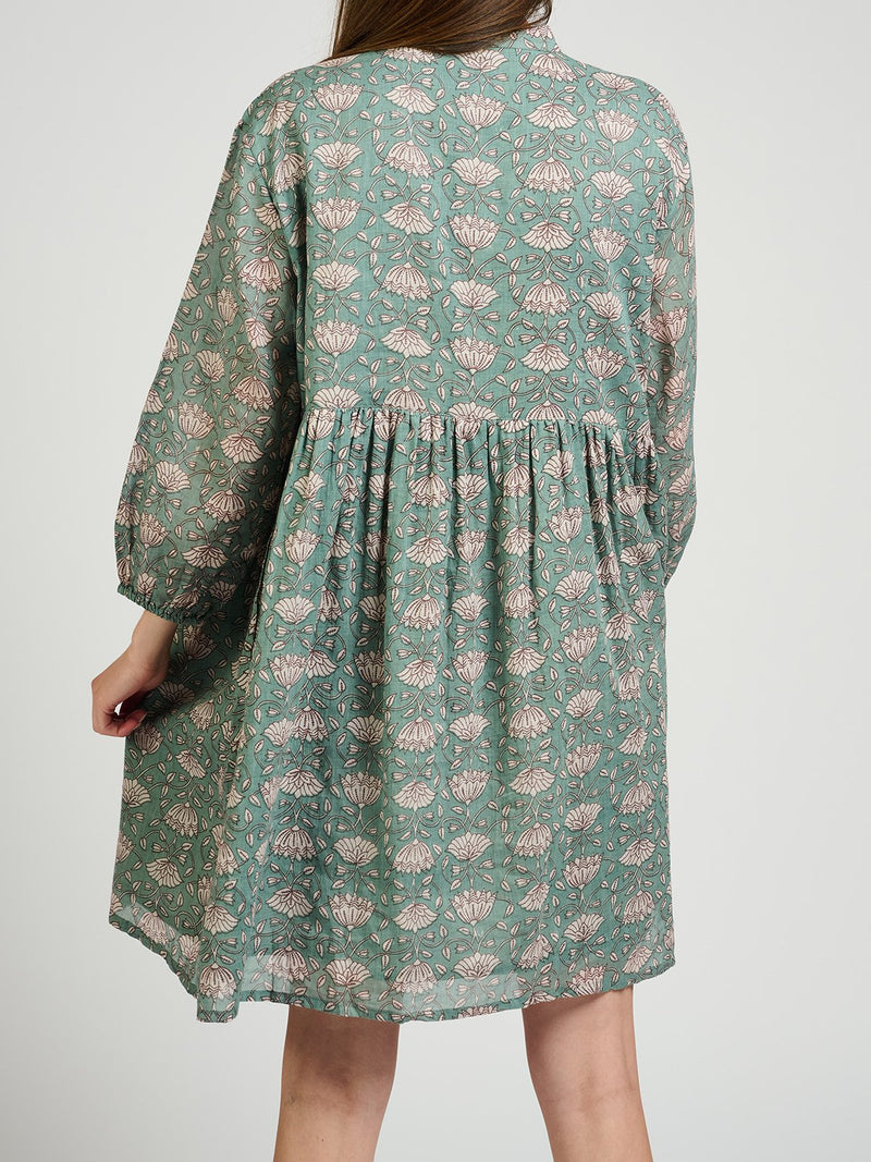 Sohla Mini Dress in Aegean Teal Floral