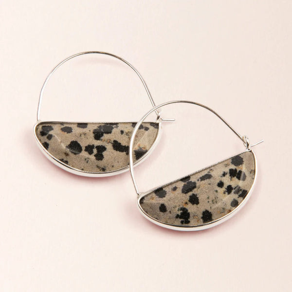 Stone Prism Hoops - Dalmation Jasper