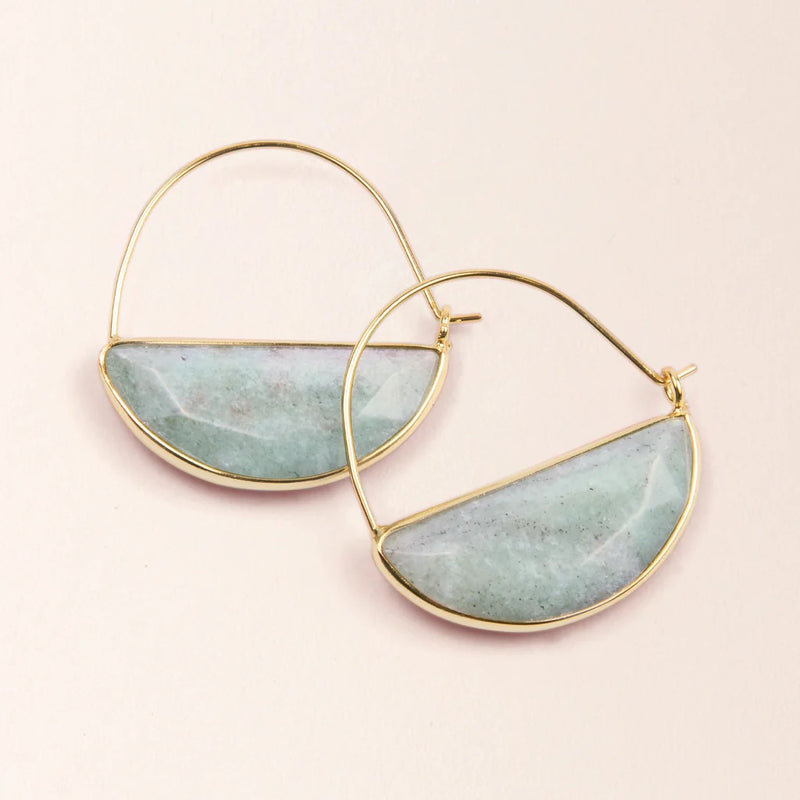 Stone Prism Hoops - Amazonite