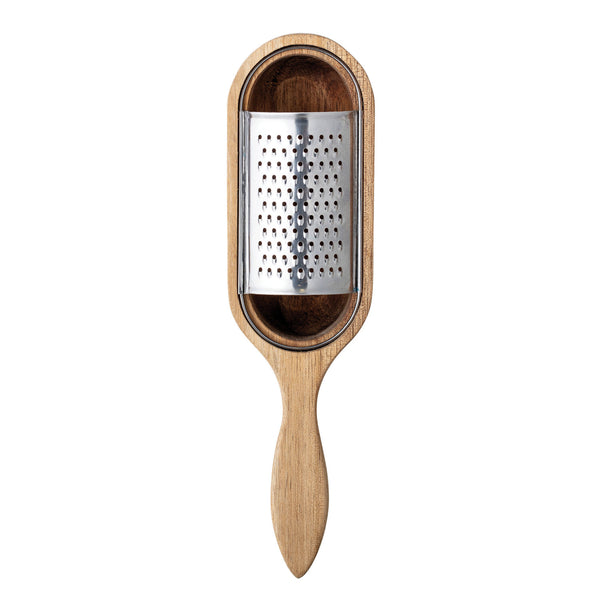 Acacia Wood and Stainless Steel Cheese Grater