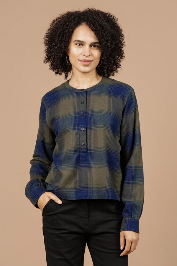 Yarra Pullover in Pacific Ombre Plaid