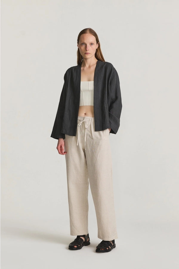 Yvette Linen Jacket - Charcoal