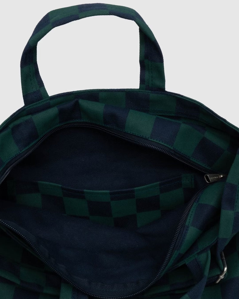 Baggu Zip Duck Bag - Navy Green Check