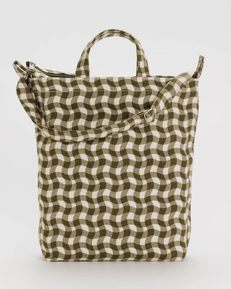 Baggu Zip Duck Bag - Wavy Gingham Brown