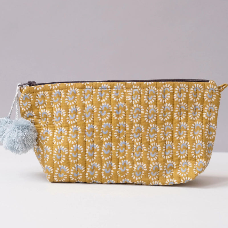 Sunburst Dark Honey Block Printed Make Up Pouch