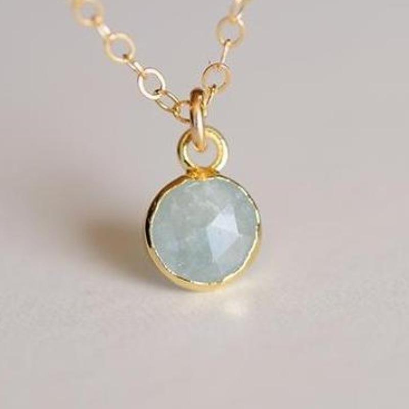 Tiny Aquamarine Gemlet Necklace