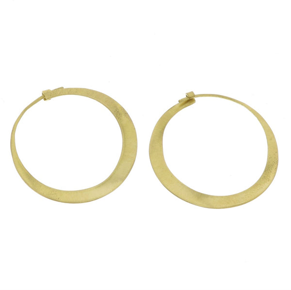 Hammered Brass Hoops (small)