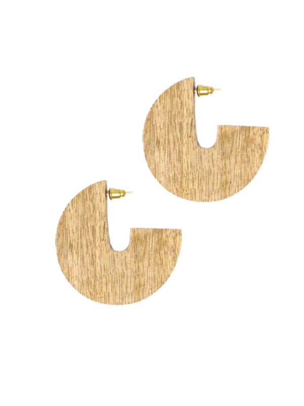 Mango Wood Disc Earrings