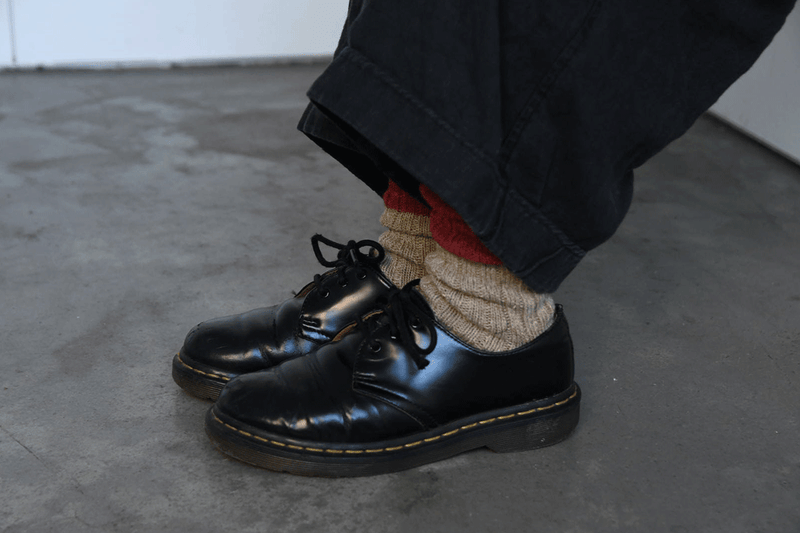 Wool & Cotton Slab Socks - Charcoal