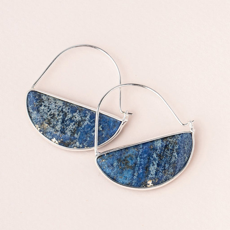 Stone Prism Hoops - Lapis