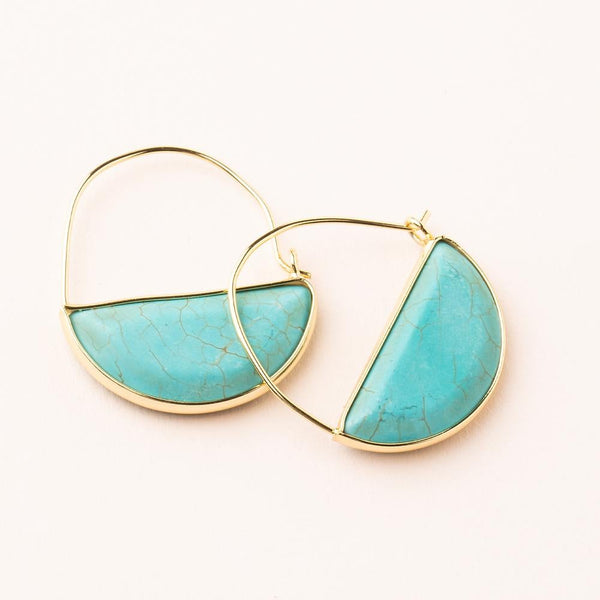 Stone Prism Hoops - Turquoise