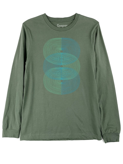Double S-Curve Men's Long Sleeve - Army Green